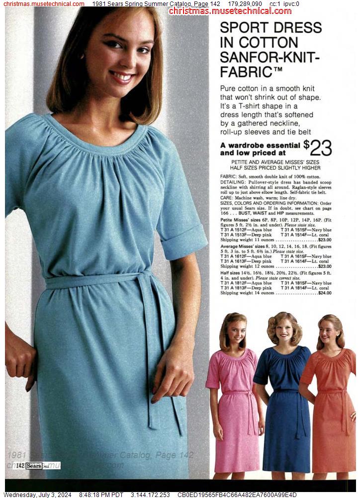 1981 Sears Spring Summer Catalog, Page 142