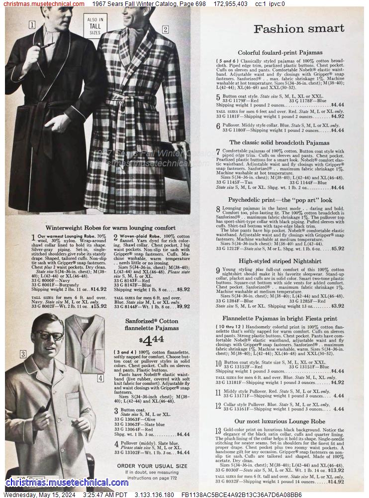 1967 Sears Fall Winter Catalog, Page 698