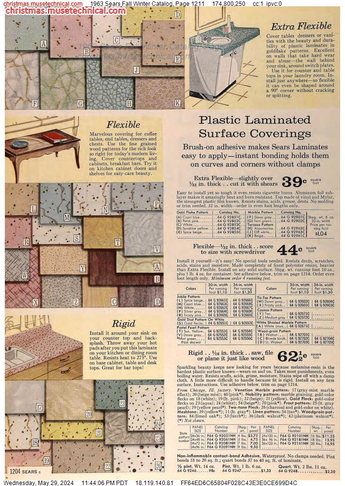 1963 Sears Fall Winter Catalog, Page 1211