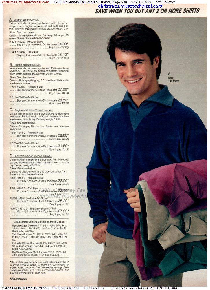 1983 JCPenney Fall Winter Catalog, Page 538