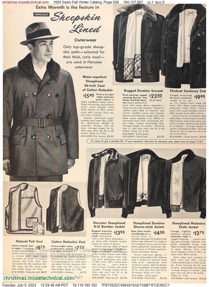 1955 Sears Fall Winter Catalog, Page 508