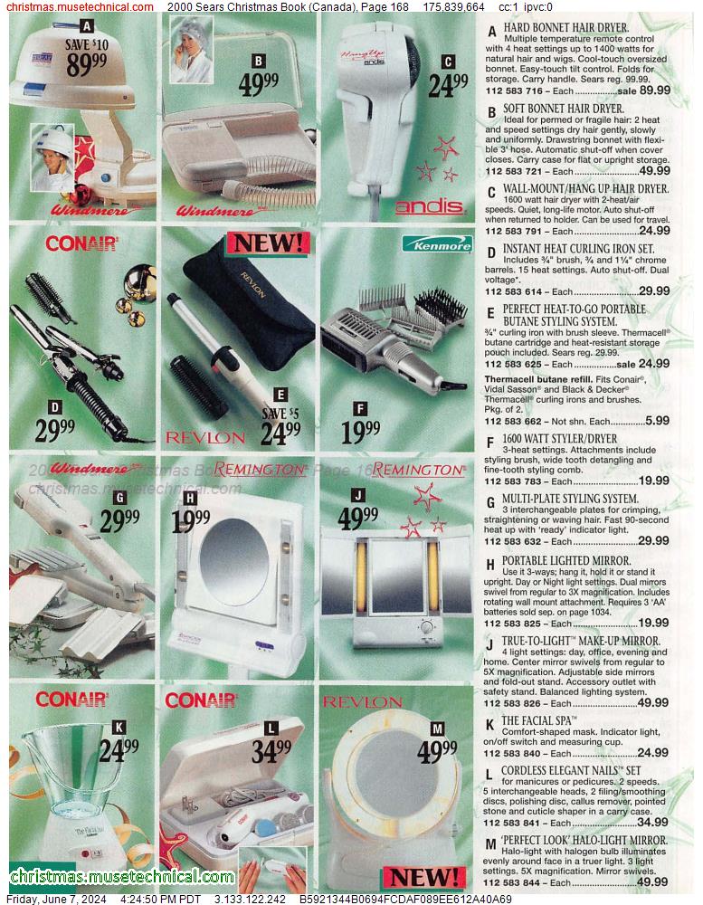 2000 Sears Christmas Book (Canada), Page 168