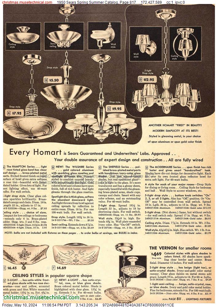 1950 Sears Spring Summer Catalog, Page 817
