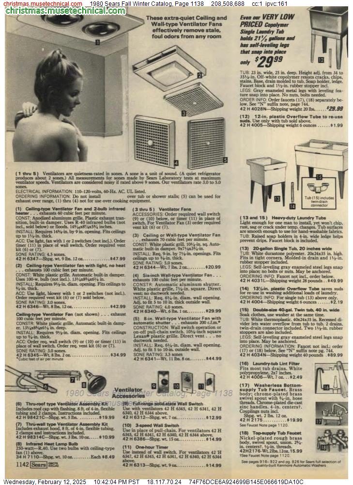 1980 Sears Fall Winter Catalog, Page 1138