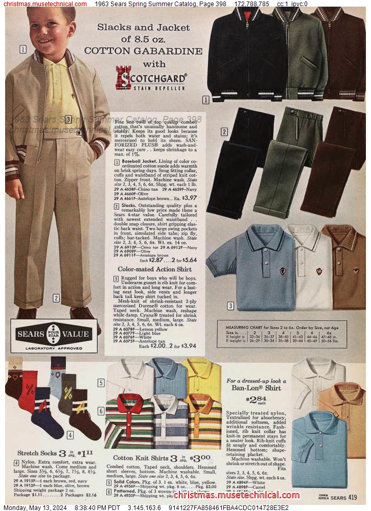 1963 Sears Spring Summer Catalog, Page 398