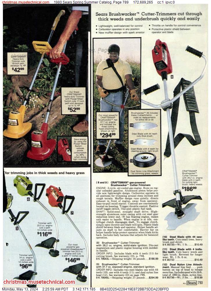 1980 Sears Spring Summer Catalog, Page 789