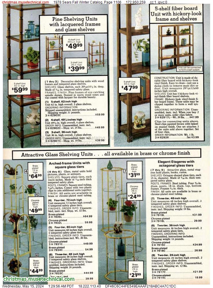 1978 Sears Fall Winter Catalog, Page 1106