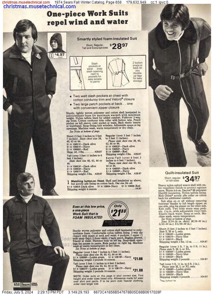 1974 Sears Fall Winter Catalog, Page 658
