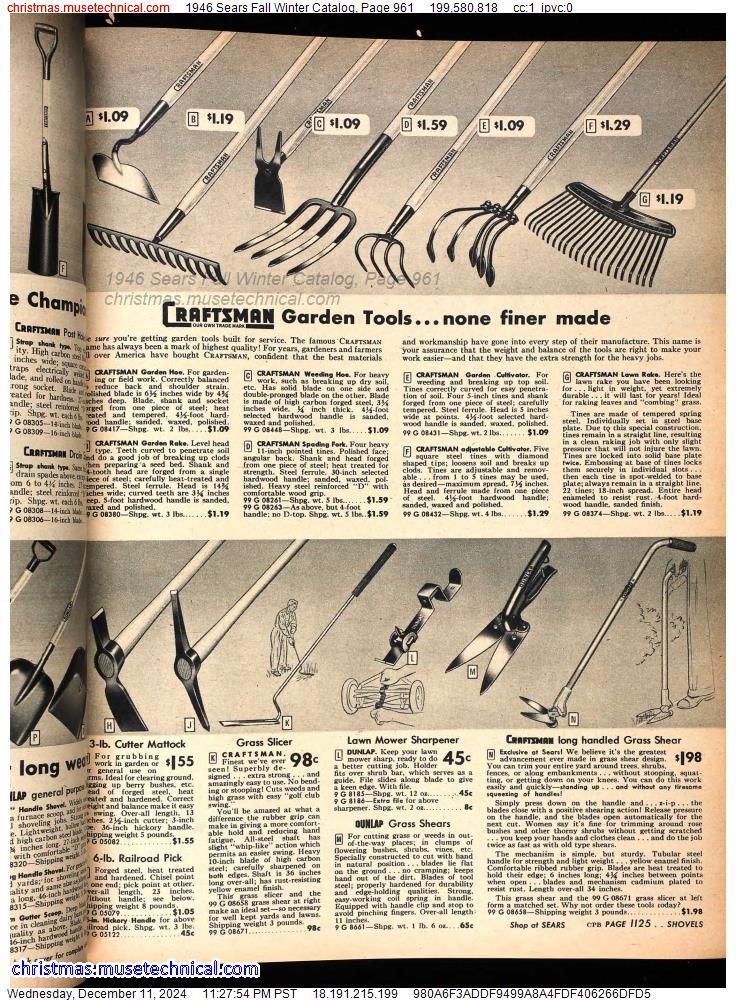 1946 Sears Fall Winter Catalog, Page 961