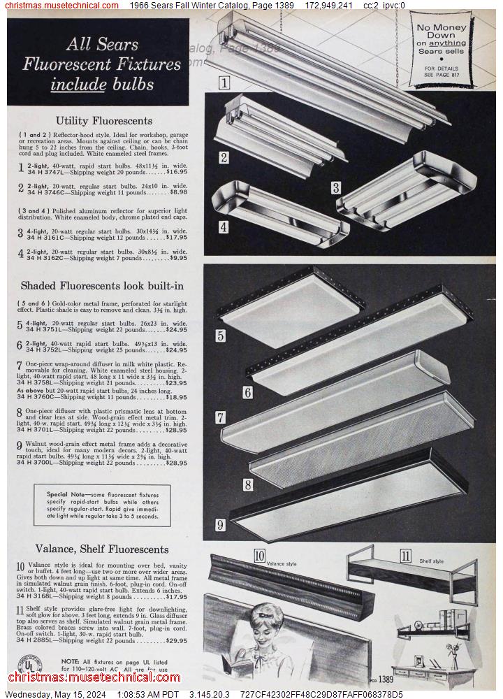 1966 Sears Fall Winter Catalog, Page 1389