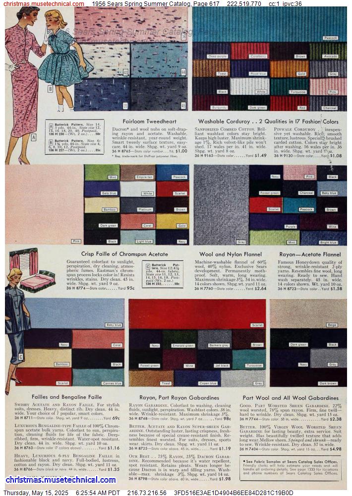 1956 Sears Spring Summer Catalog, Page 617
