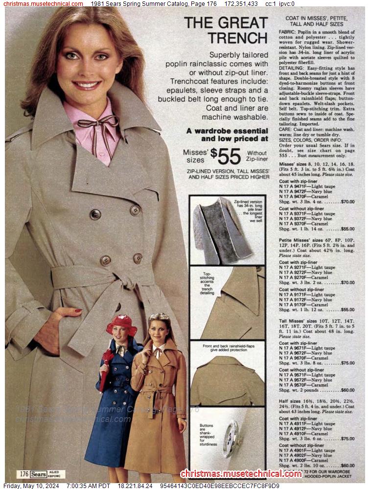 1981 Sears Spring Summer Catalog, Page 176