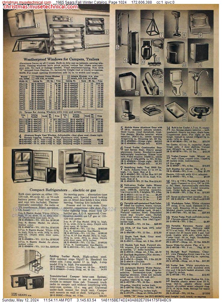 1965 Sears Fall Winter Catalog, Page 1024