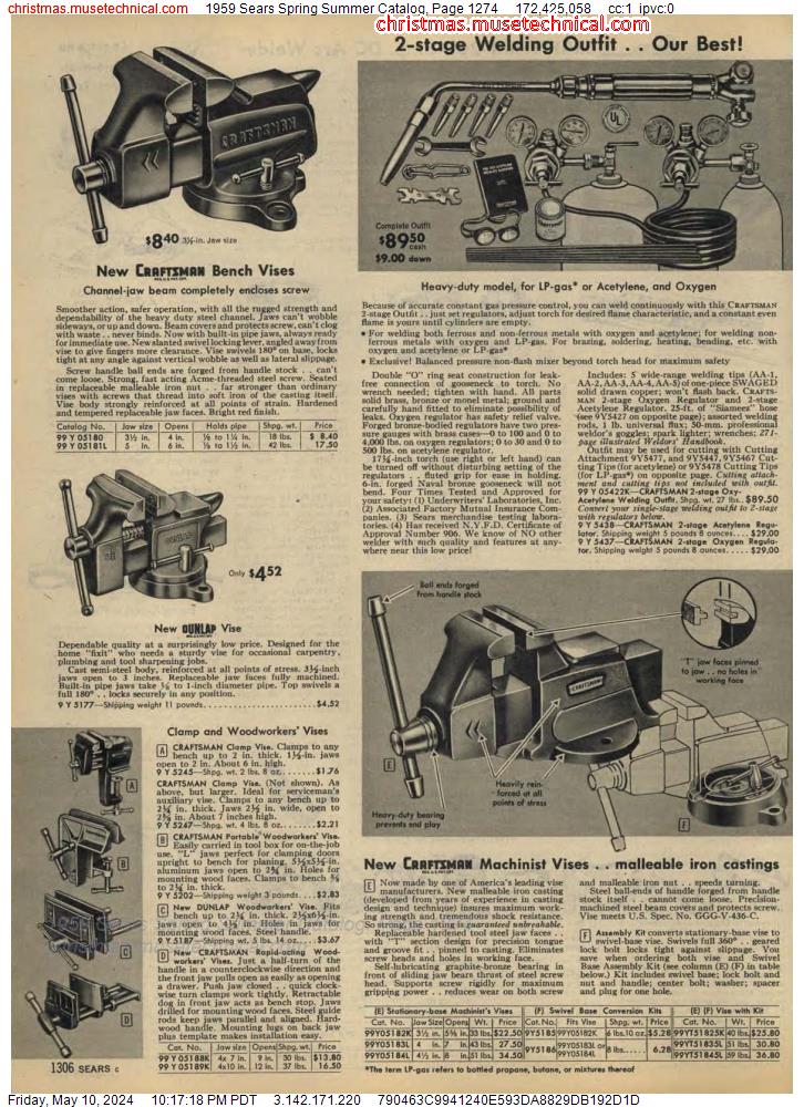 1959 Sears Spring Summer Catalog, Page 1274