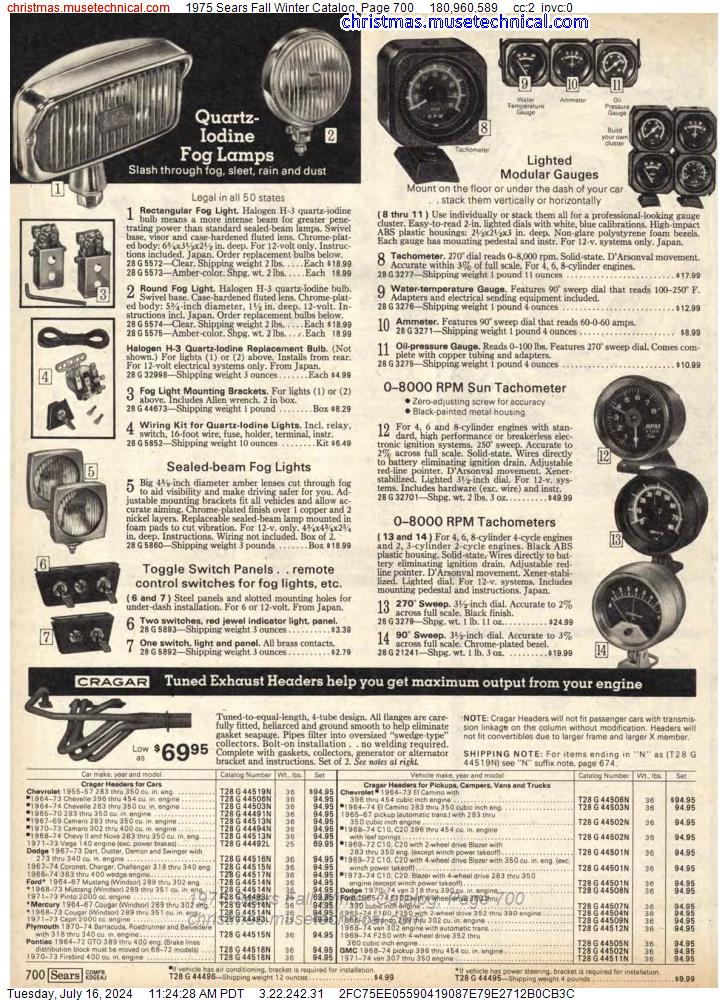 1975 Sears Fall Winter Catalog, Page 700