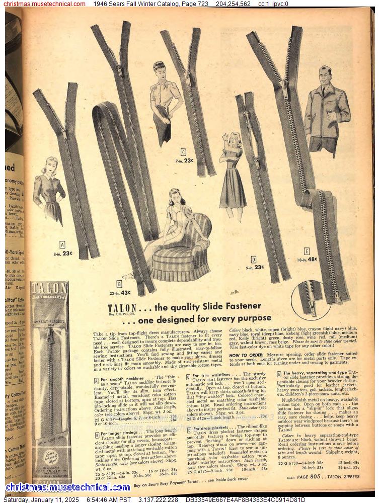 1946 Sears Fall Winter Catalog, Page 723