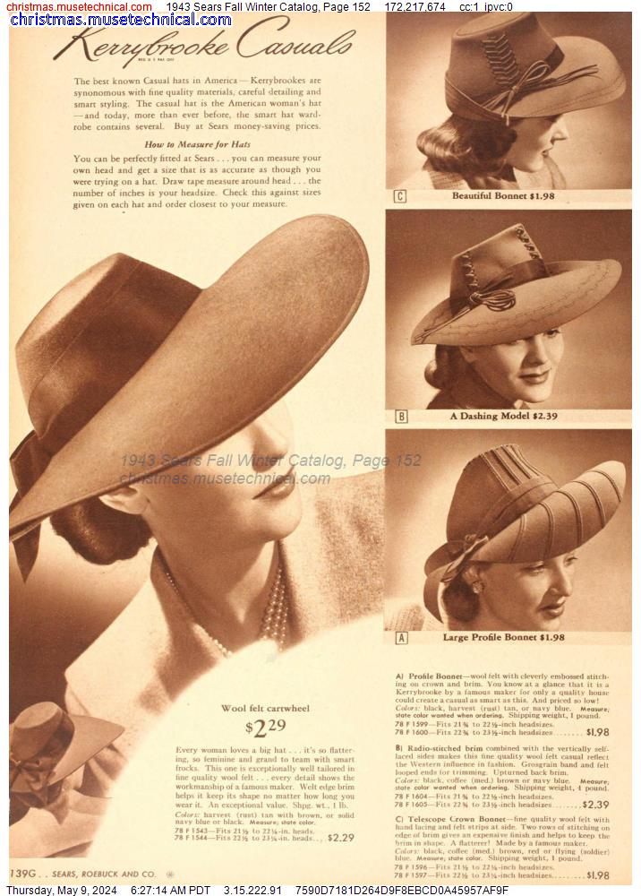 1943 Sears Fall Winter Catalog, Page 152