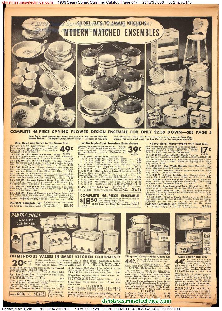 1939 Sears Spring Summer Catalog, Page 647