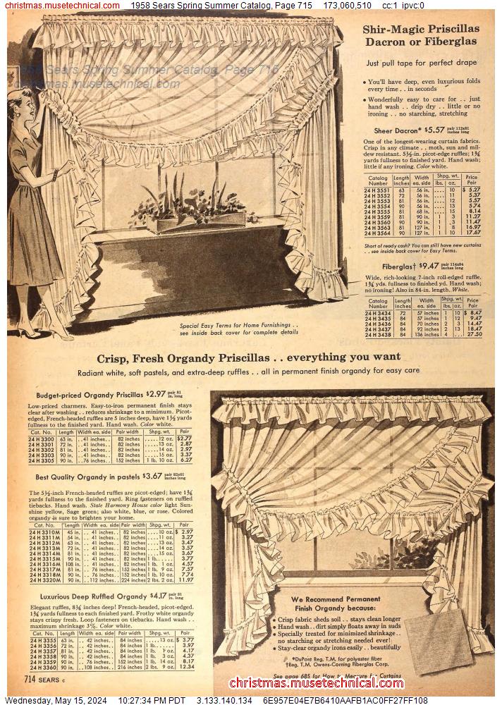 1958 Sears Spring Summer Catalog, Page 715