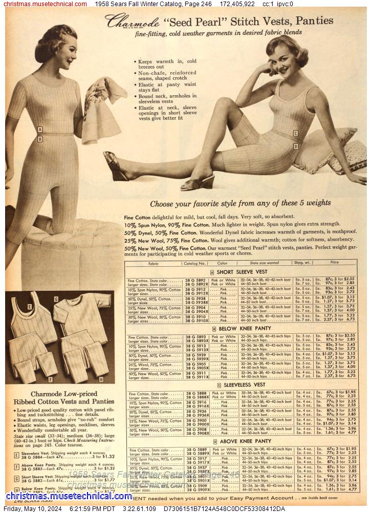 1958 Sears Fall Winter Catalog, Page 246