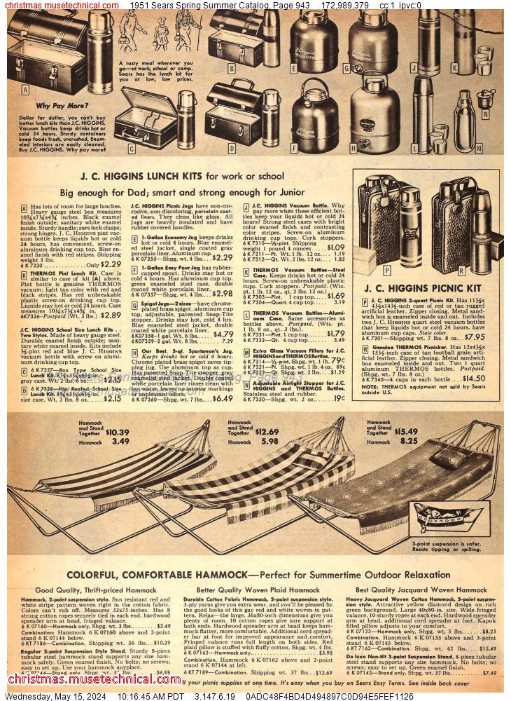 1951 Sears Spring Summer Catalog, Page 943