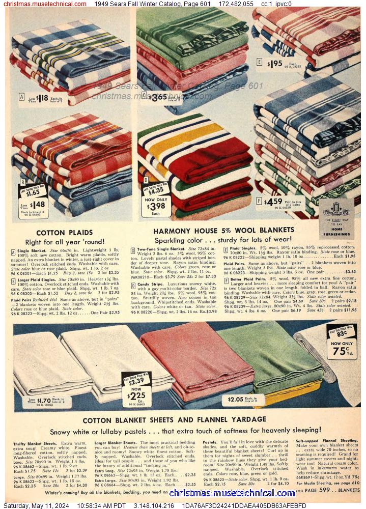 1949 Sears Fall Winter Catalog, Page 601