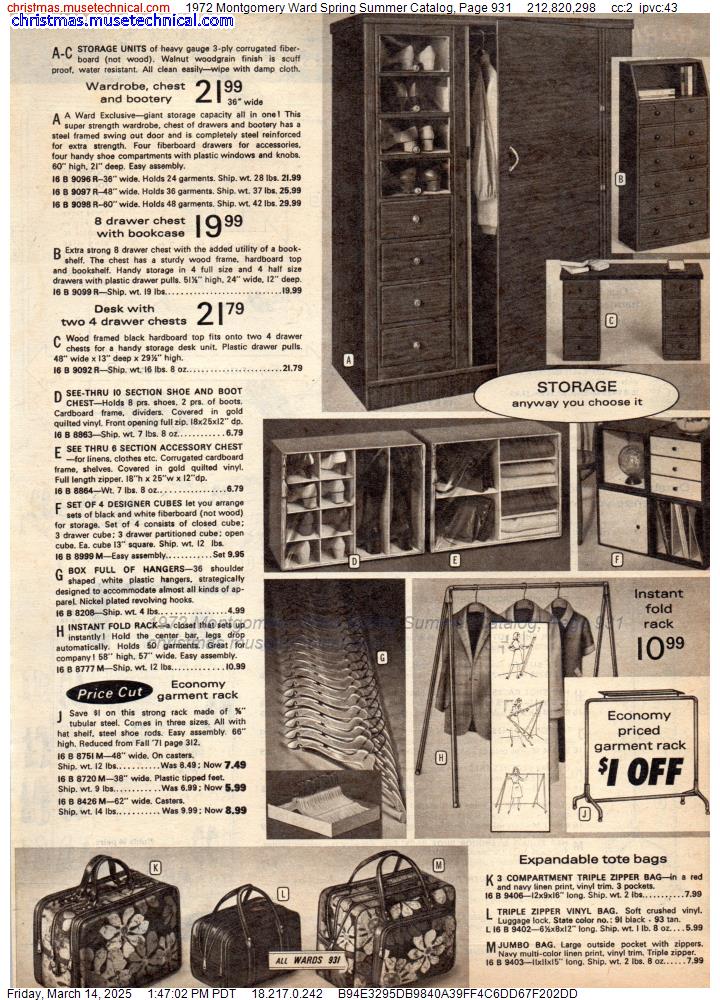 1972 Montgomery Ward Spring Summer Catalog, Page 931