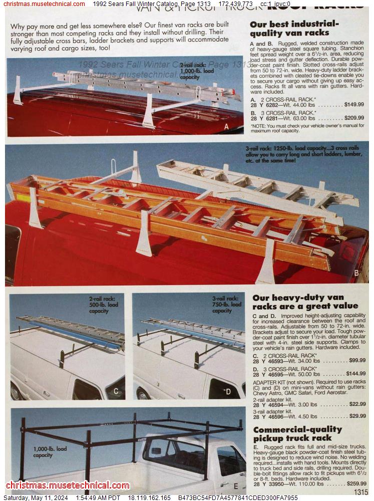 1992 Sears Fall Winter Catalog, Page 1313
