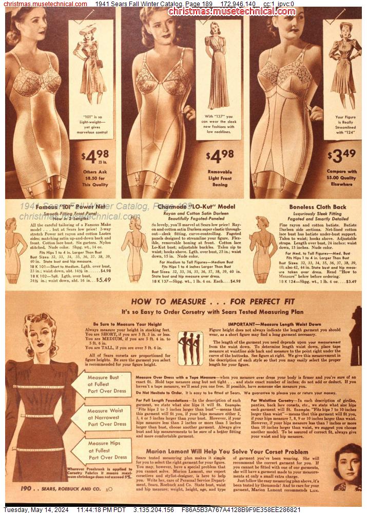 1941 Sears Fall Winter Catalog, Page 189