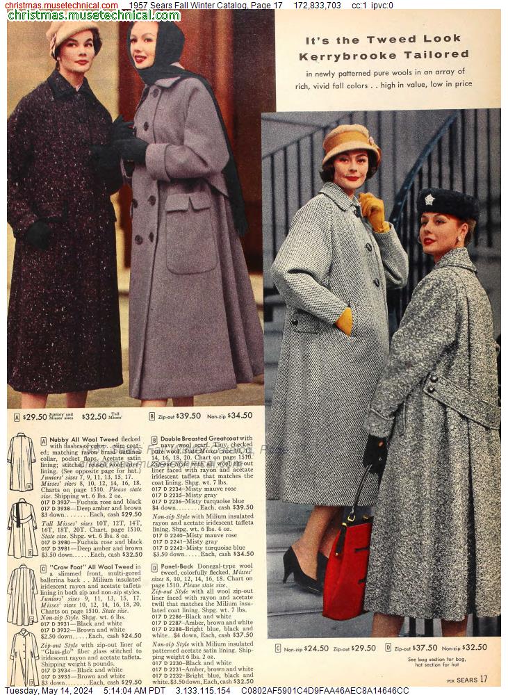1957 Sears Fall Winter Catalog, Page 17