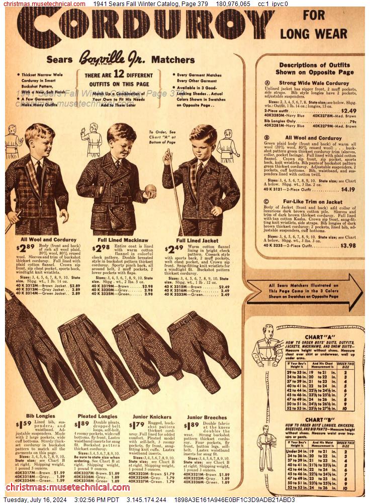 1941 Sears Fall Winter Catalog, Page 379
