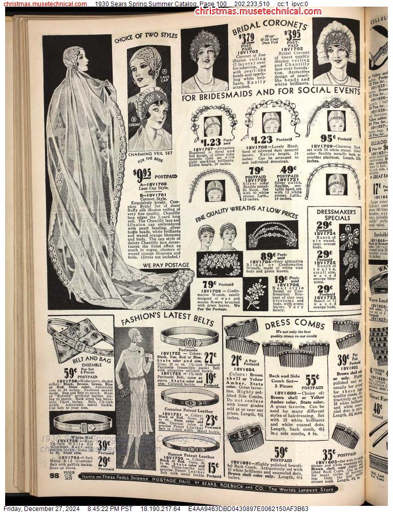 1930 Sears Spring Summer Catalog, Page 100