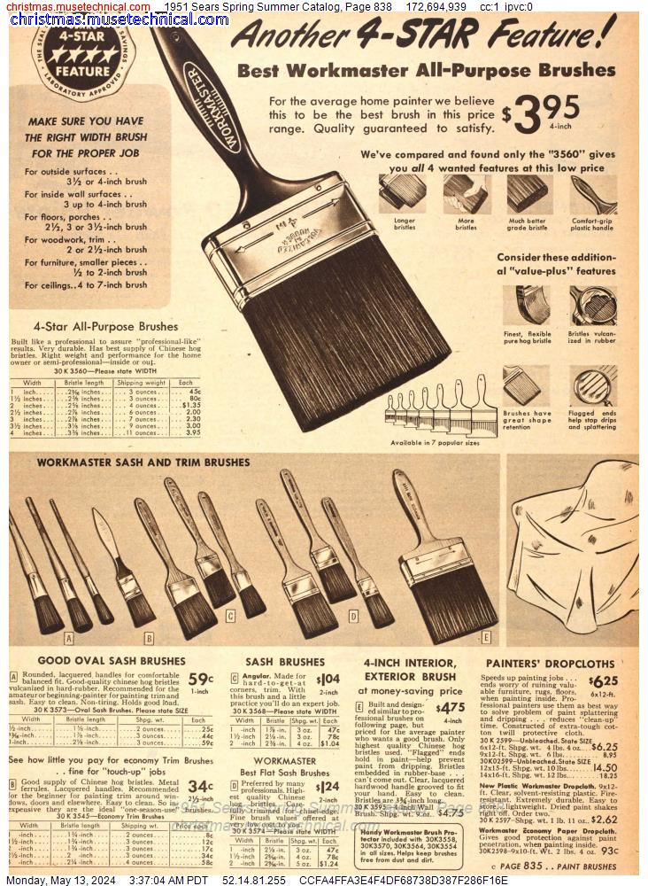 1951 Sears Spring Summer Catalog, Page 838
