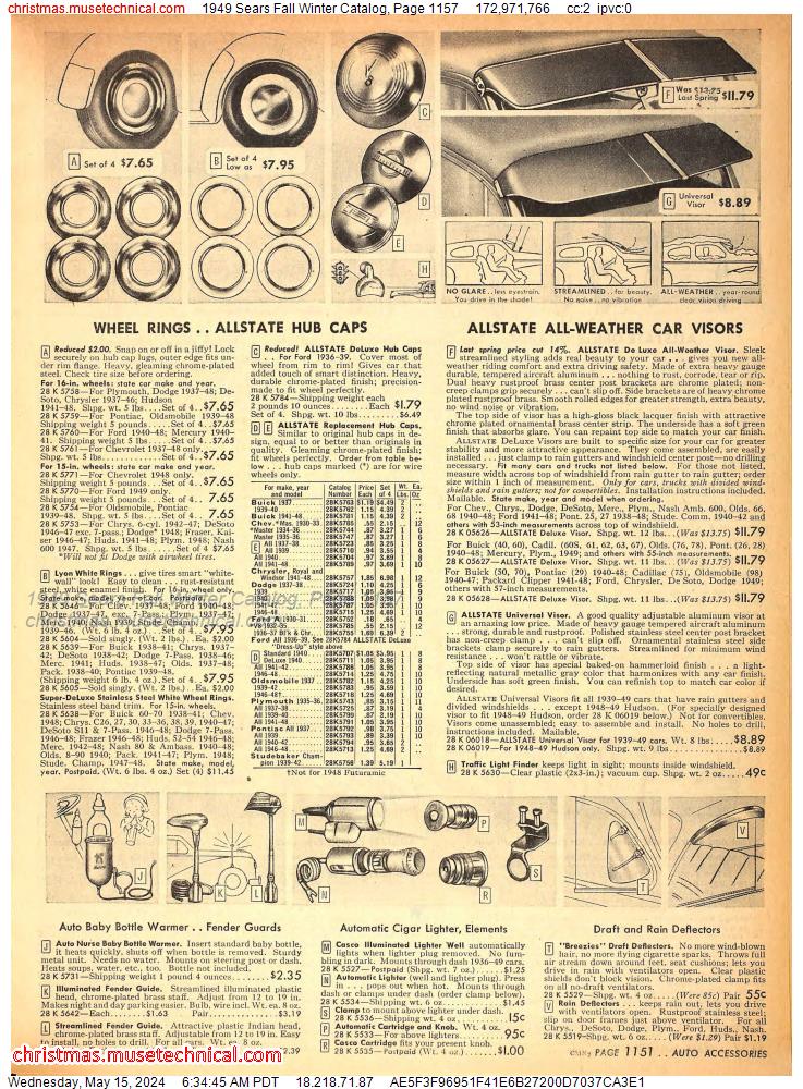 1949 Sears Fall Winter Catalog, Page 1157