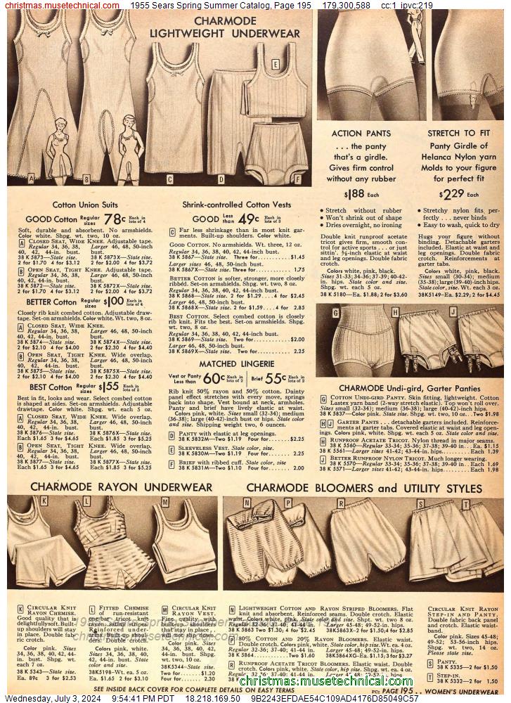 1955 Sears Spring Summer Catalog, Page 195