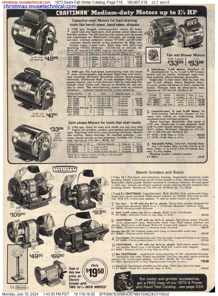 1973 Sears Fall Winter Catalog, Page 718