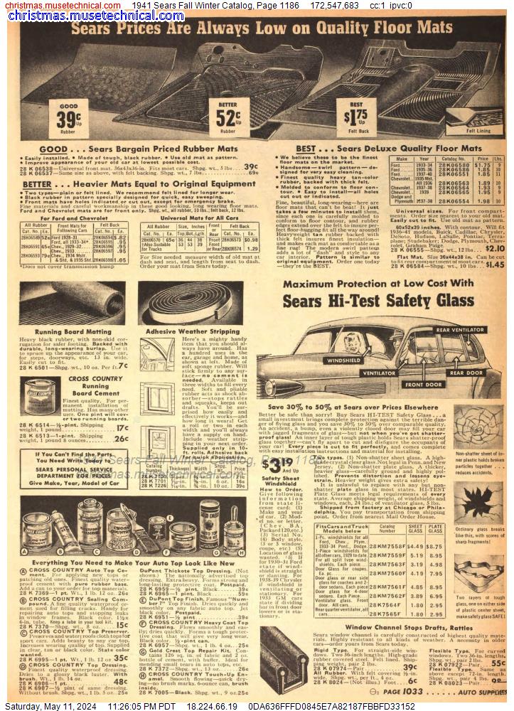 1941 Sears Fall Winter Catalog, Page 1186