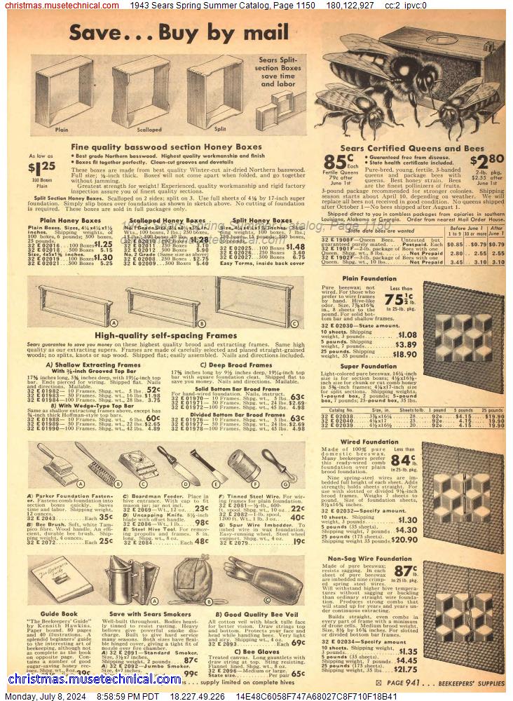 1943 Sears Spring Summer Catalog, Page 1150
