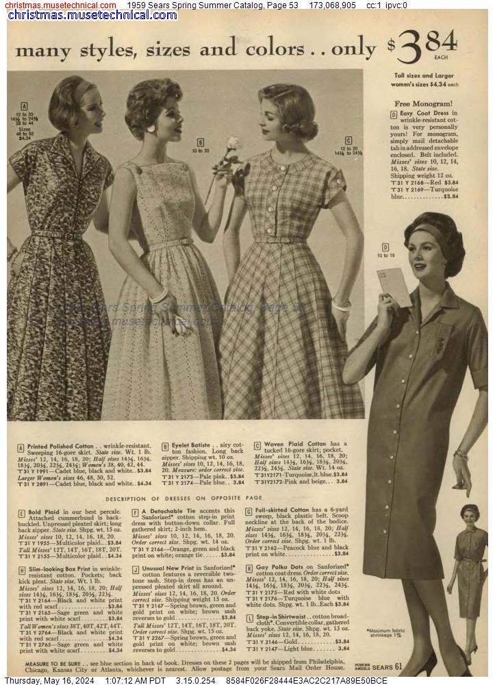 1959 Sears Spring Summer Catalog, Page 53