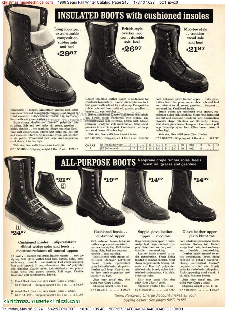 1969 Sears Fall Winter Catalog, Page 240