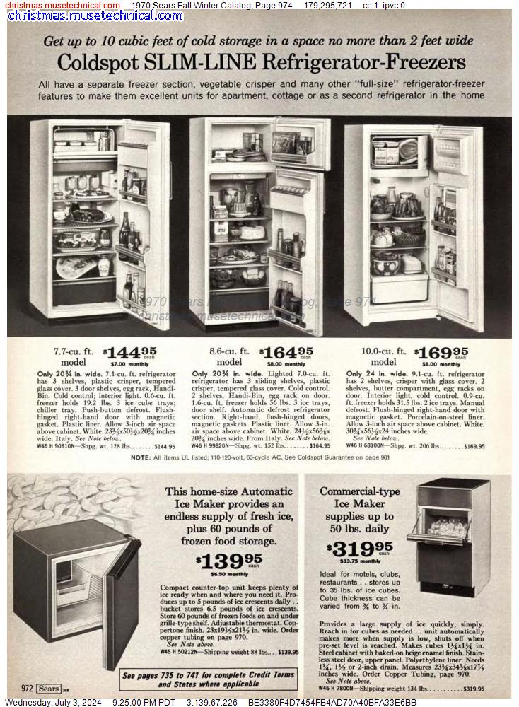 1970 Sears Fall Winter Catalog, Page 974