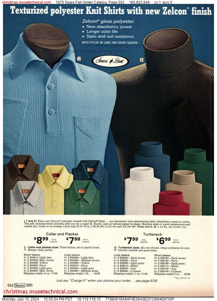 1975 Sears Fall Winter Catalog, Page 552