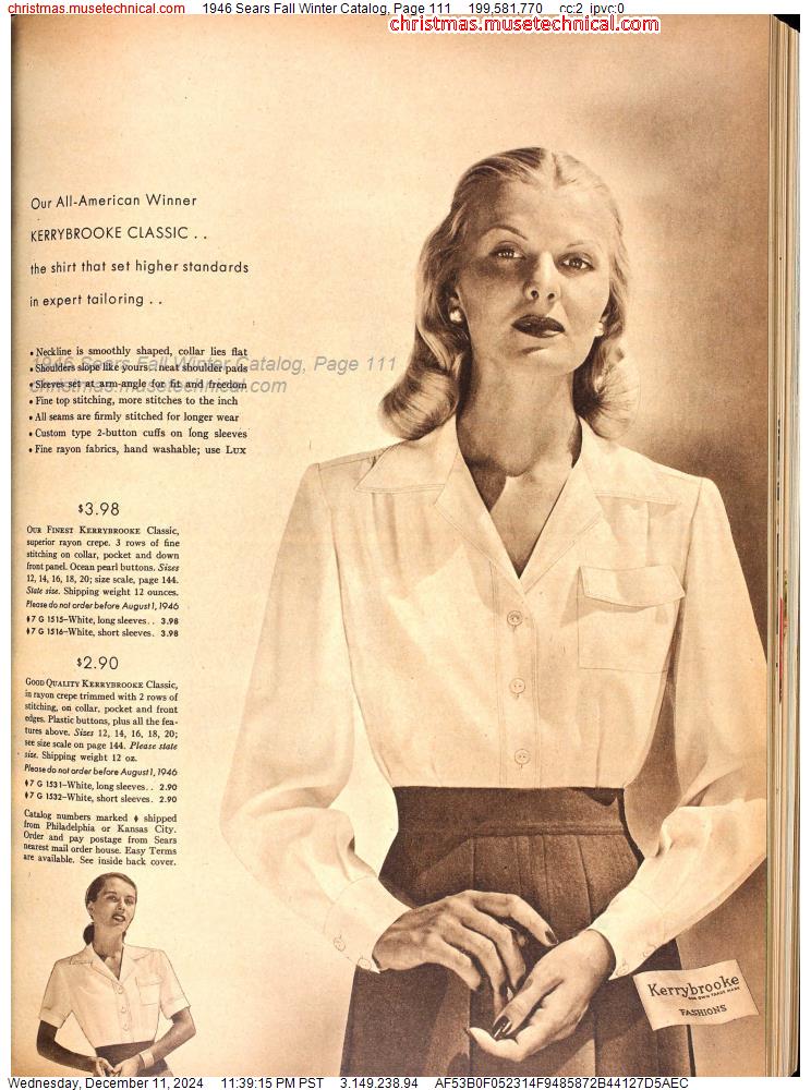 1946 Sears Fall Winter Catalog, Page 111