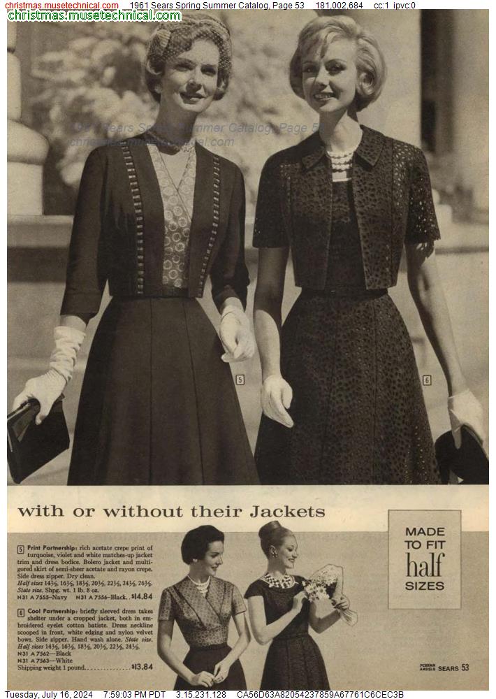 1961 Sears Spring Summer Catalog, Page 53