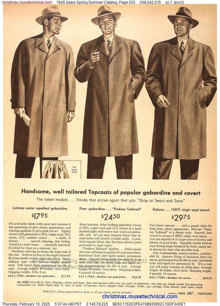 1945 Sears Spring Summer Catalog, Page 333