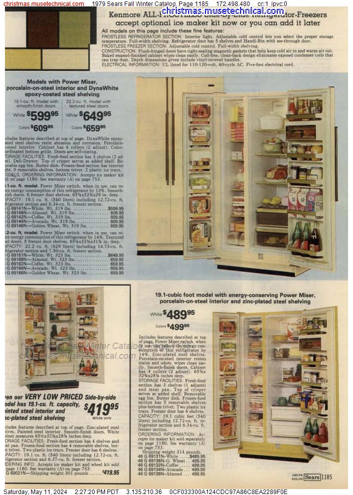1979 Sears Fall Winter Catalog, Page 1185