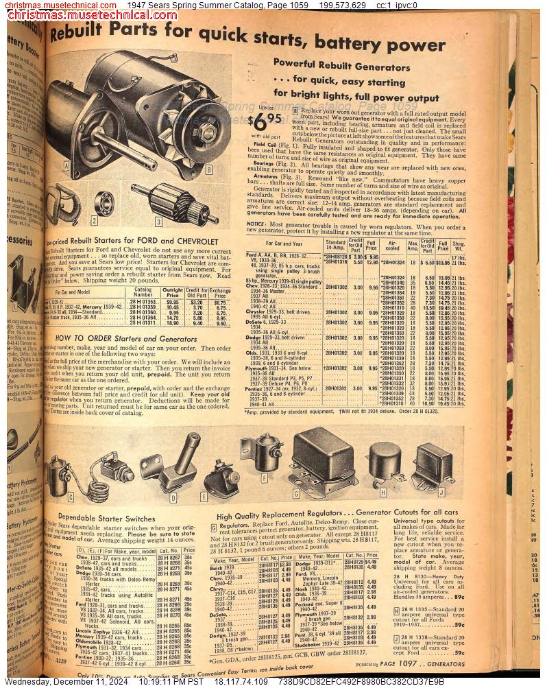 1947 Sears Spring Summer Catalog, Page 1059