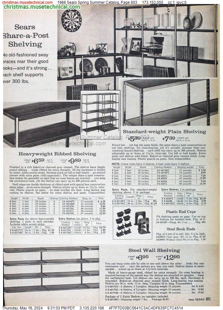 1966 Sears Spring Summer Catalog, Page 803