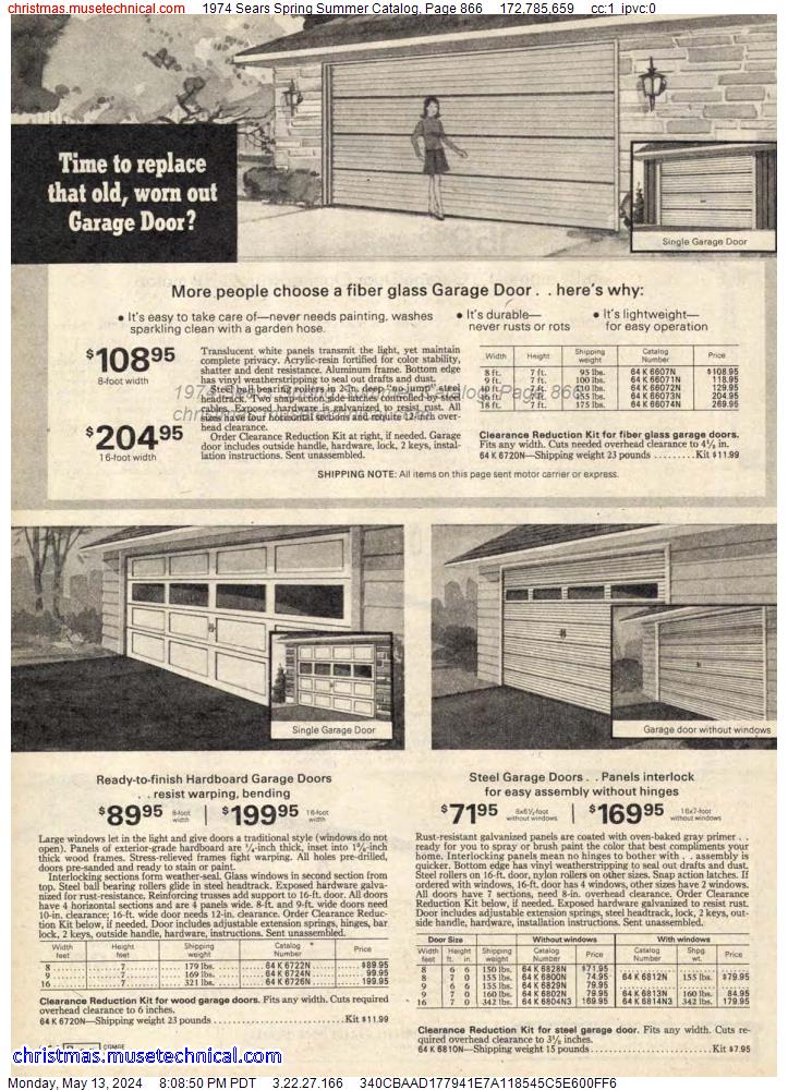 1974 Sears Spring Summer Catalog, Page 866