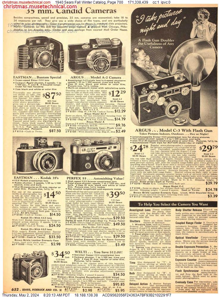 1940 Sears Fall Winter Catalog, Page 700